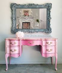 pink dixie belle vanity by two broke housewives pink furniture rub and buff painted sticks