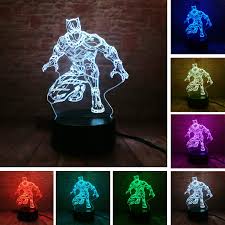 Fanrui Marvel Avengers Night Light Black Panther Table Lamp Marvel Superhero Action Figurines Smart 16 Colors Change Led Rgb Boys Man Bedroom Marvel Lantern Decor Child Kids Xmas Toy Gifts Santabilt