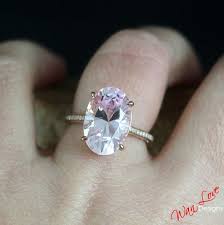 Custom Celebrity Light Pink White Sapphire Oval Engagement Pink Sapphire Engagement Pink Sapphire Ring Engagement Light Pink Sapphire Engagement Ring