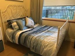 Leirvik bed frame ikea canada. Ikea Leirvik White Metal Double Bed Frame Luroy Slat Base Sultan Mattress Classifieds For Jobs Rentals Cars Furniture And Free Stuff