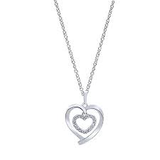 14k White Gold Eternal Love Heart Necklace Angle 1 Gold Diamond Heart Necklace Heart Necklace Diamond Cultured Diamonds