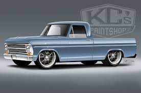 Radical Renderings 1968 Ford F 100 1975 Chevy C10 Classic Ford Trucks Ford Pickup Trucks Old Pickup Trucks
