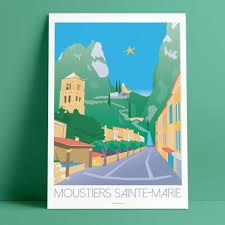 affiche de collection moustiers sainte marie serie provence affiche retro moustiers sainte marie sainte marie