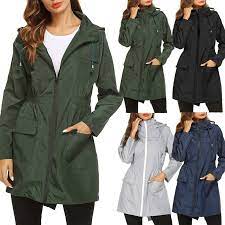 Autumn Zipper Windbreaker Women Windproof Jacket Outdoor Sport Hiking Jackets Women Long Jacket Coat Girl Windproof Coat Camping Hiking Jacket Women Hiking Outfit Women Womens Windbreaker