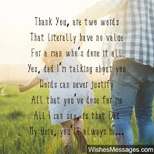 You have left a space we cannot fill. Thank You Poems For Dad Wishesmessages Com
