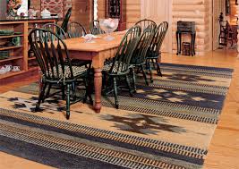 Offenes, mittelgroßes mediterranes esszimmer mit weißer wandfarbe, braunem holzboden, gaskamin, kaminumrandung aus stein, braunem boden und holzdecke in. Styling Your Home With Southwestern Area Rugs Everything Simple