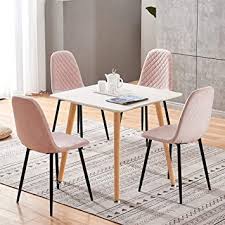 Sold and shipped by costway. Amazon Com Homesailing Small Wood Dining Table And Chairs Set Of 4 5 Pieces Kitchen Dinette Set 4 Occasional Patchwork Fabric Chairs With Square Table For Small Apartment Table Chair Sets