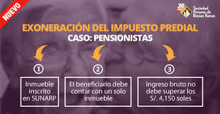 Esta entrada sobre impuesto predial ha sido publicada bajo los términos de la licencia creative commons 3.0 (cc by 3.0), que permite un uso y reproducción ilimitados, siempre que el autor o autores de la entrada impuesto predial peru.leyderecho.org. Exoneracion Del Impuesto Predial Caso Pensionistas