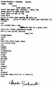 Bukowski S To Do List Bukowski Reread Charles Bukowski