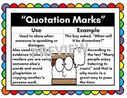 Quotation Marks Anchor Chart