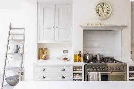 open plan, white shaker kitchen