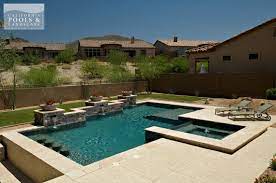 California pools is one of the rare and unique certified pool building professionals in the country. Arizona In Ground Swimming Pool Builders I Modern Pool Spa Swim Up Arizona Pool Design Modern Pool And Spa Modern Pools