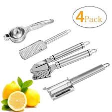 Ensemble De Presse Ail Presse Citron Eplucheur Et Zesteur Ou Rape A Fromage Pour Lemmon Et D Acier Inoxydable Lot De Ustensile Cuisine Ustensile Rape A Fromage