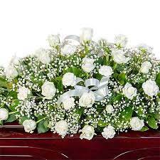 We also deliver flowers to all business and hospitals in the country. Funeral Casket Flowers White Roses Carnations Babies Breath