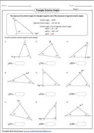 Finding Exterior Angle Triangle Worksheet Angles Worksheet Triangle Angles