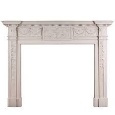 White Marble Fireplace in the Manner of Robert Adam For Sale at 1stDibs