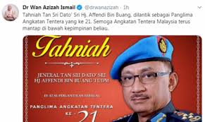Montaj persaraan panglima tentera darat ke 27. Affendi Dilantik Panglima Angkatan Tentera Baharu