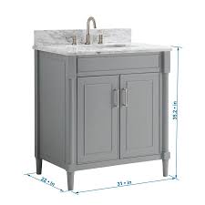 light gray single sink bathroom vanity
