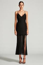 Shona Joy Venus Sheer Hem Cocktail Dress In Black Black Maxi Dress Maxi Dress Cocktail Dresses