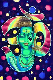 Om Shiv Fluorescent Painting Glow In Dark Uv Glow Handmade Painting In 2021 Fluorescent Painting Painting Psychedelic Art