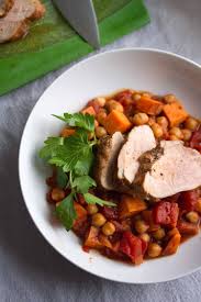With skin so crispy you can hear the crunch as you bite it, and meat so pat the skin very dry with a kitchen towel, then place in a dry baking tray skin side down. Roast Pork Tenderloin With Spicy Chickpea Stew Crumb A Food Blog