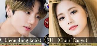 I know you requestee another tea about tzukook so here it is.btw, a big shoutout to the owners of . Bts Jungkook Twice S Tzuyu Achieve Top Spots In Tc Candler S List Of Most Beautiful Most Handsome Faces