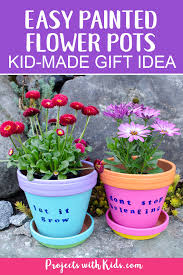 This is the easiest way to paint terracotta flower pots with your own custom colors and designs. Easy Diy Painted Flower Pots For Kids To Make Projects With Kids