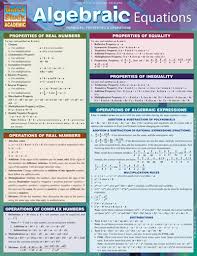 Algebraic Equations Bar Chart Quickstudy Guide From Bar