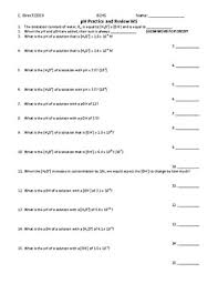Difference between essential and nonessential amino acids. Acid Base Ph Practice And Review Worksheet Great For Distance Learning