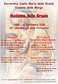 Dal giorno in cui l'immagine della vergine venne trasferita dal castello di udine alla chiesetta dei santi gervasio e protasio (8 settembre 1479) fino ai nostri giorni, la devozione del popolo verso la beata vergine delle grazie. 8 Settembre 2020 Festa Madonna Delle Grazie 35 Anniversario Della Parrocchia Santa Maria Delle Grazie Di Cassano Delle Murge