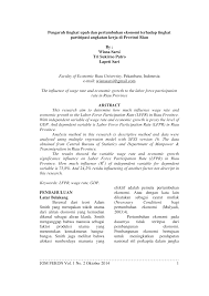 Perhitungan tingkat partisipasi angkatan kerja relatif mudah karena hanya membutuhkan operasi aritmatika. Https Media Neliti Com Media Publications 33551 Id Pengaruh Tingkat Upah Dan Pertumbuhan Ekonomi Terhadap Tingkat Partisipasi Angka Pdf