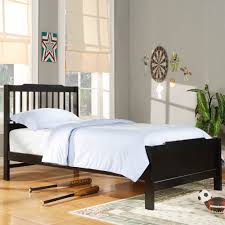 Black Bed Frame With White Headboard Bedroom Black Wooden Twin Size Bed Frame White Bed Covers Set Around Grey Painted Bedroom Wall Has F Twin Bed Headboard Slatted Headboard Twin Size Bed Frame