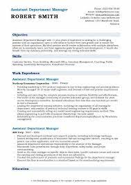 The job description of a retail assistant manager is not just limited to business strategies andemployee management, but also includes customer interaction. Assistant Department Manager Resume Samples Qwikresume