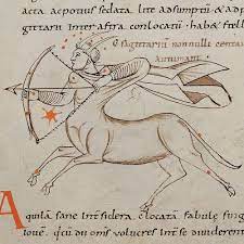 Zodiac Sign Of Sagittarius In A 9th Century Manuscript Zodiac Fire Zodiac Signs Sagittarius