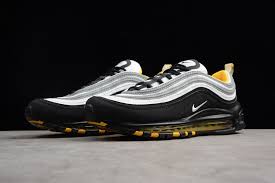 Nike Air Max 97 Mens Black And White Men S Nike Air Max 97 Black White Yellow Shoes 921522 005 Nike Air Max 97 Nike Air Max Yellow Sneakers