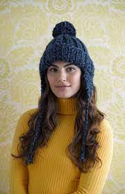 Ribbed Earflap Hat In Lion Brand Wool Ease Thick Quick 70033ad Knitting Patterns Lovecrafts Knitted Hats Chunky Yarn Patterns Knitting