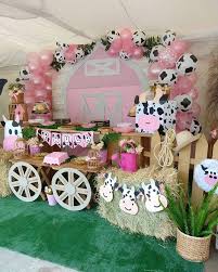 A petting zoo (also called a children's zoo, children's farm, or petting farm) features a combination of domesticated animals and some wild species that are docile enough to touch and feed. Pin By Shaira Habaths On Decoration For Birthday Farm Themed Birthday Party Cow Birthday Parties Barnyard Birthday Party