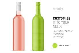 Rose Wine Bottle Mockup Bottle Mockup Wine Bottle Packaging Bottle