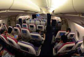A380 version 1 economy class (upper deck) the a380 version 1 aircraft offers economy at the rear section of the upper deck. Hs Tua Airbus A380 841 Thai Airways International Terence Ong Jetphotos