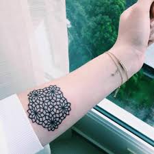 Practicando lettering de nombres para tatuar en abecedario chicano lettering. Geometric Pattern Tattoo On The Forearm On Fabiana