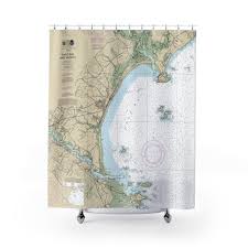 Old Orchard Beach Nautical Chart Shower Curtains Chart Mugs