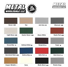Color Chart New Metal Wholesale Llc