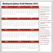Rencana ini mengandungi semua malaysia cuti umum kalendar 2020. Johor Cuti Umum Kalendar 2021