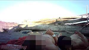 Exhibitionist Outdoor French Amateur Teacher Touches Big Cock on Nudity  Beach public to voyeur with cum front people