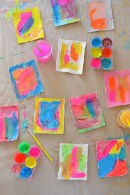 Mini Canvas Paintings With Kids Art For Kids Kids Canvas Art Arts And Crafts For Kids