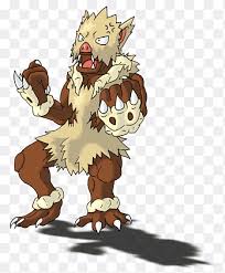 It is bipedal and has a round body covered in whitish, shaggy fur. Lion Mankey Evolution Primeape Pokemon Go Lion Mammal Animals Png Pngegg