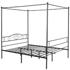 Vecelo 4 corner metal canopy bed frame, platform mattress foundation, four corner bedding mosquito netting bracket, no box spring needed (black, twin) visit the vecelo store. Amazon Com Vecelo 4 Post Canopy Platform Four Corner Bed Mosquito Netting Bracket Mattress Foundation With Headboard Footboard Queen Black Furniture Decor