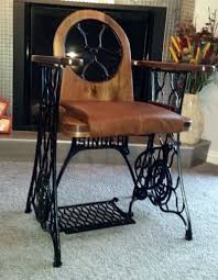 Old Treadle Sewing Machine Converted Into Singer Chair Recyclart Vintage Industrial Furniture Recycled Furniture Metal Furniture