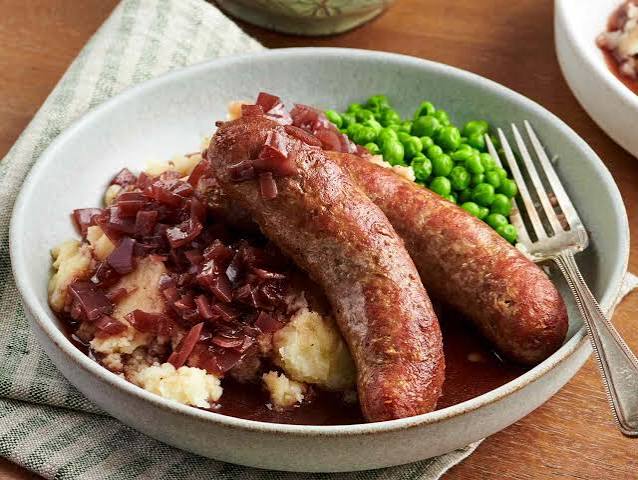 True Bangers and Mash with Onion Gravy