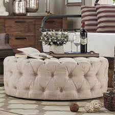 From round ottomans, to cubes, poufs, rectangular, and irregular. Weston Home 42 Round Tufted Cocktail Ottoman Beige Linen Walmart Com Walmart Com